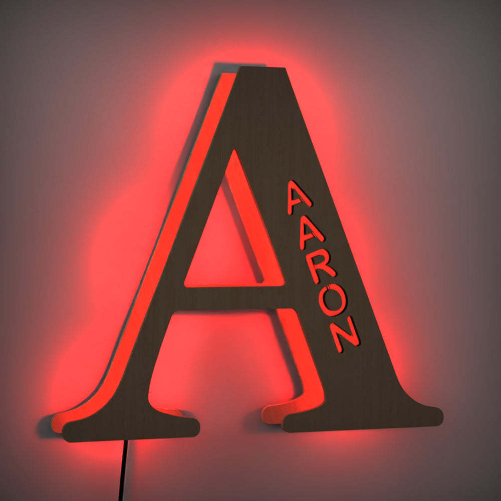Créatif En Bois Jusqu'à Lettre Nom Signe Lampe Panneau D'affichage Lampe Lampe Veilleuse