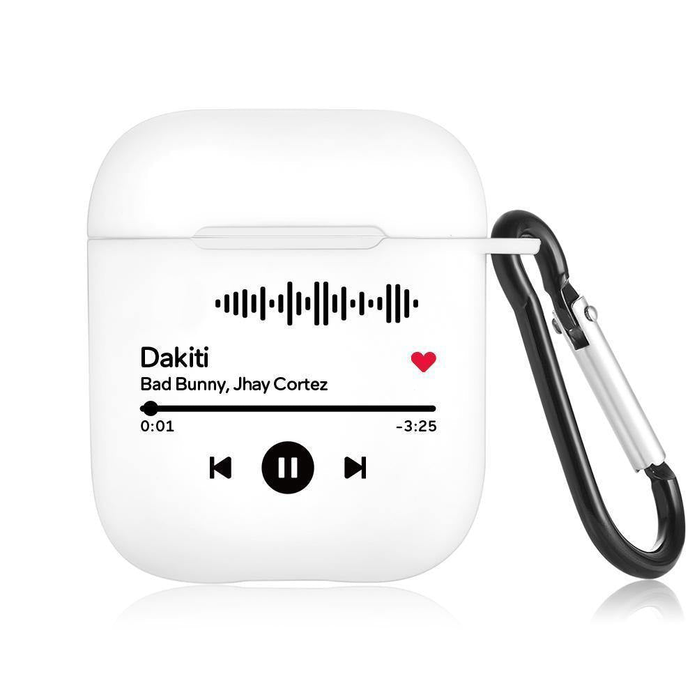 Scannable Custom Music Code Airpods Case Music Keepsake Gift For Couple White