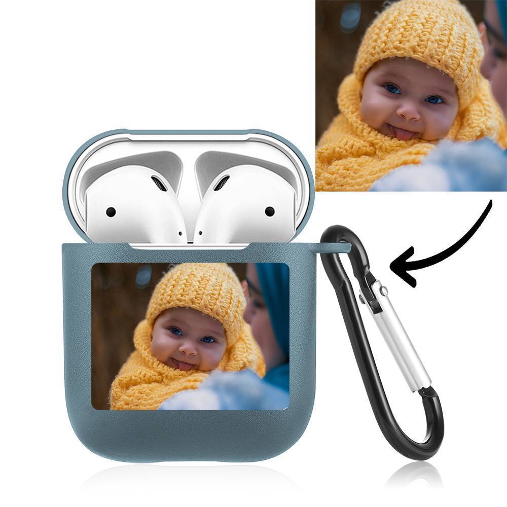 Coque Airpods Photo Personnalisée Coque écouteur Bleu
