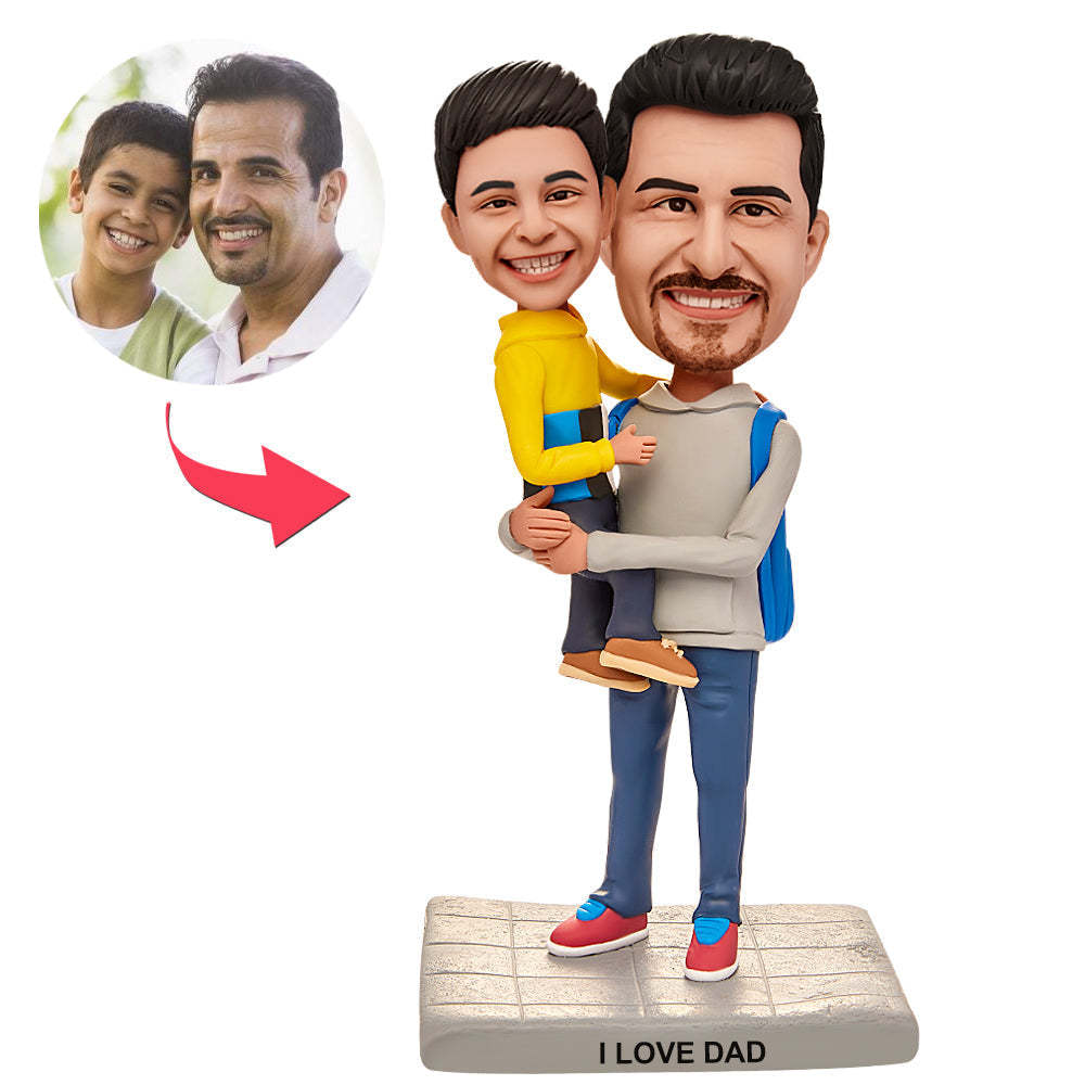 Figurine Bobblehead Incroyable Personnalisé À Partir De Vieilles Photos-père Et Fils - soufeelfr