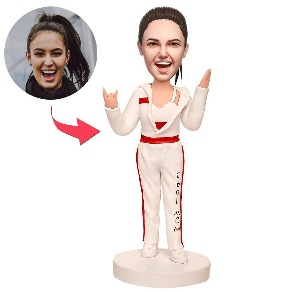 Cadeau De Fête Des Mères Super Cool Mom Personnalisé Figurine Bobblehead Avec Texte Gravé - soufeelfr