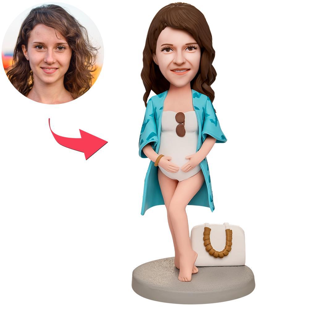 Cadeau De Fête Des Mères Mode Maternité Personnalisé Figurine Bobblehead Avec Texte Gravé - soufeelfr