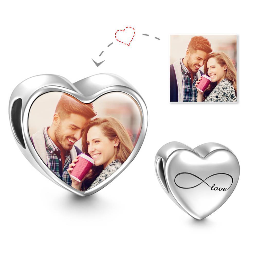 Amour Infini Photo Charm Coeur En Argent