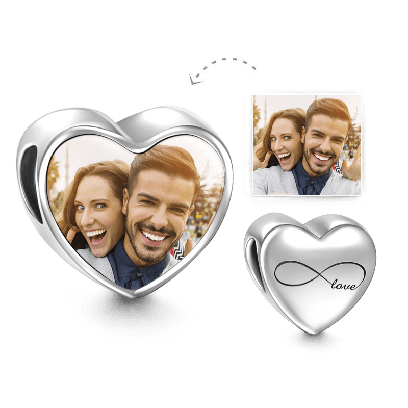 Amour Infini Photo Charm Coeur En Argent