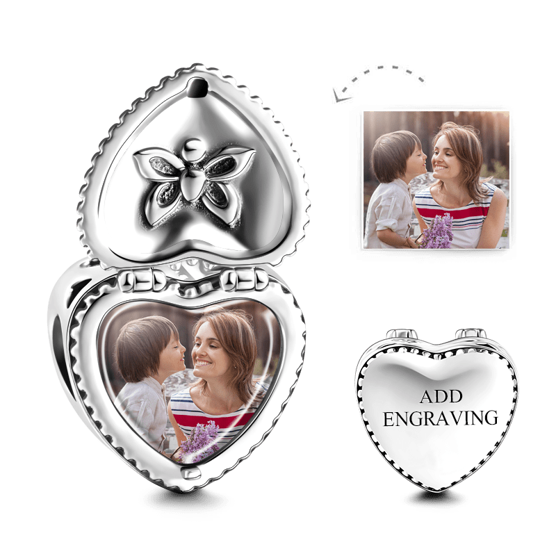 Coffret Cadeau Coeur Photo Charm En Argent