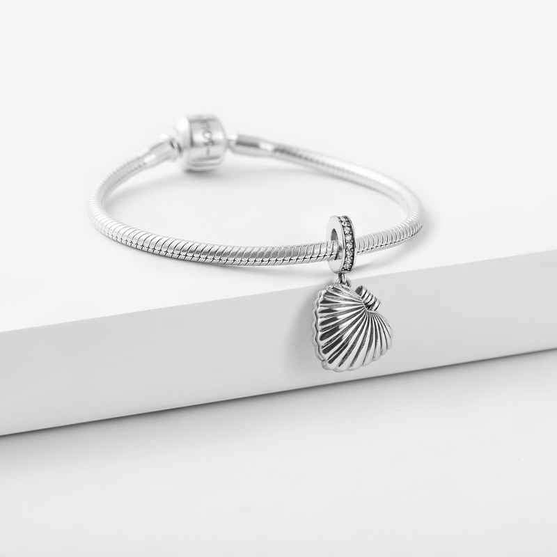 Médaillon Coquille Photo Charm En Argent