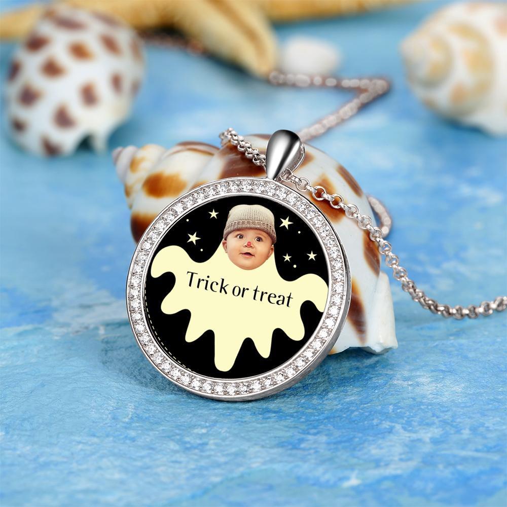 Pendentif Photo Visage Personnalisé Collier Texte Personnalisé Cadeau Halloween