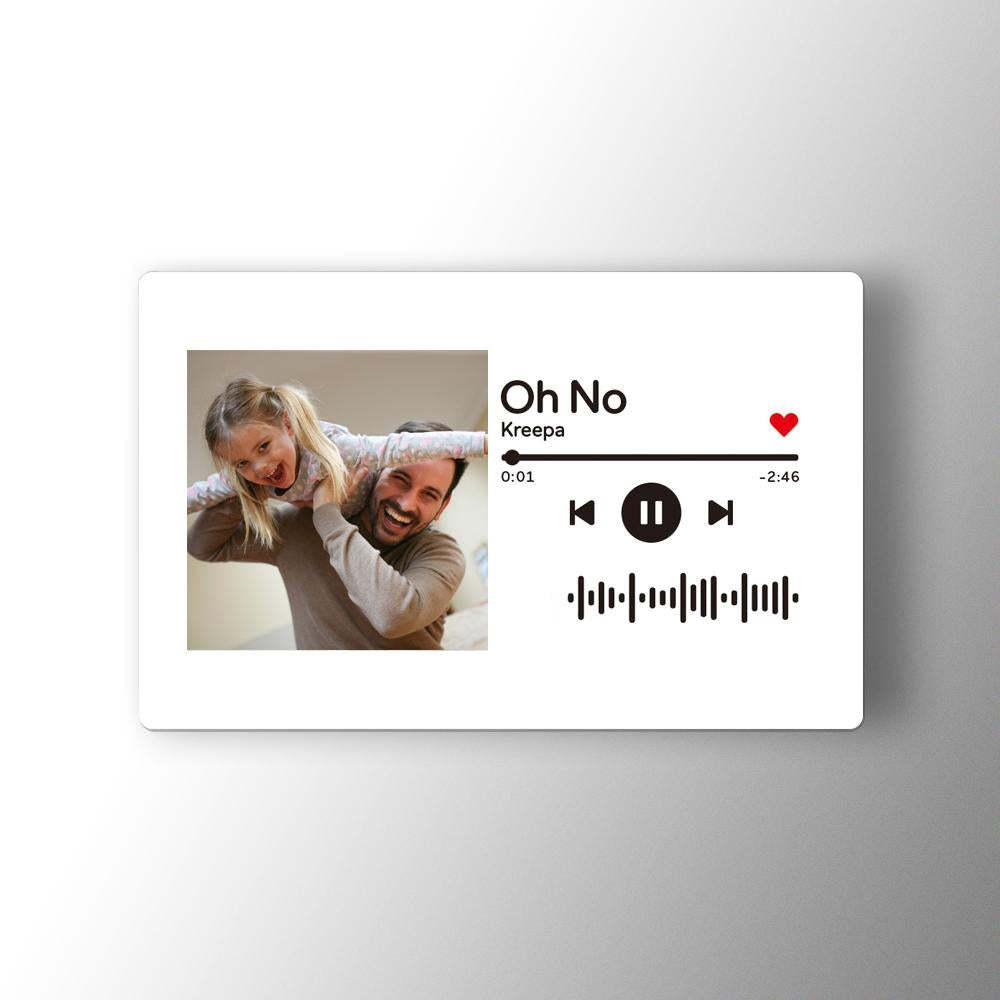 Carte D'insertion De Portefeuille Photo Avec Code De Musique Scannable Personnalisé Blanc