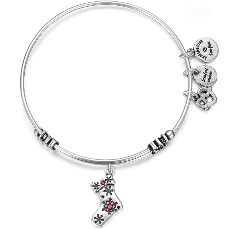 Bracelet Personnalisé Bracelet Charm  Naissance De Pierre De Décembre En Argent Plaqué