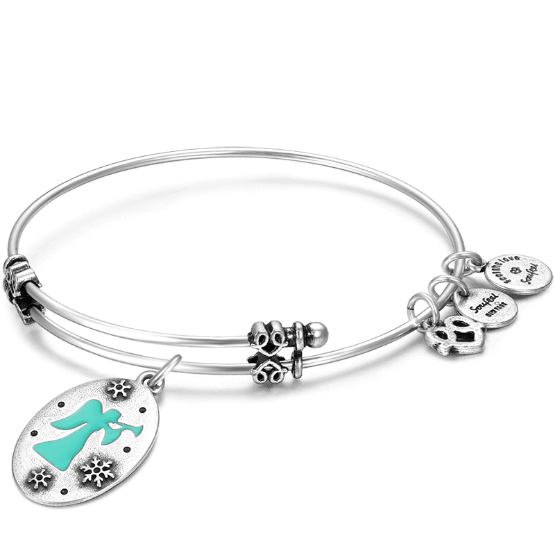 Bracelet Personnalisé Bracelet Bénédictions D'ange En Argent Plaqué