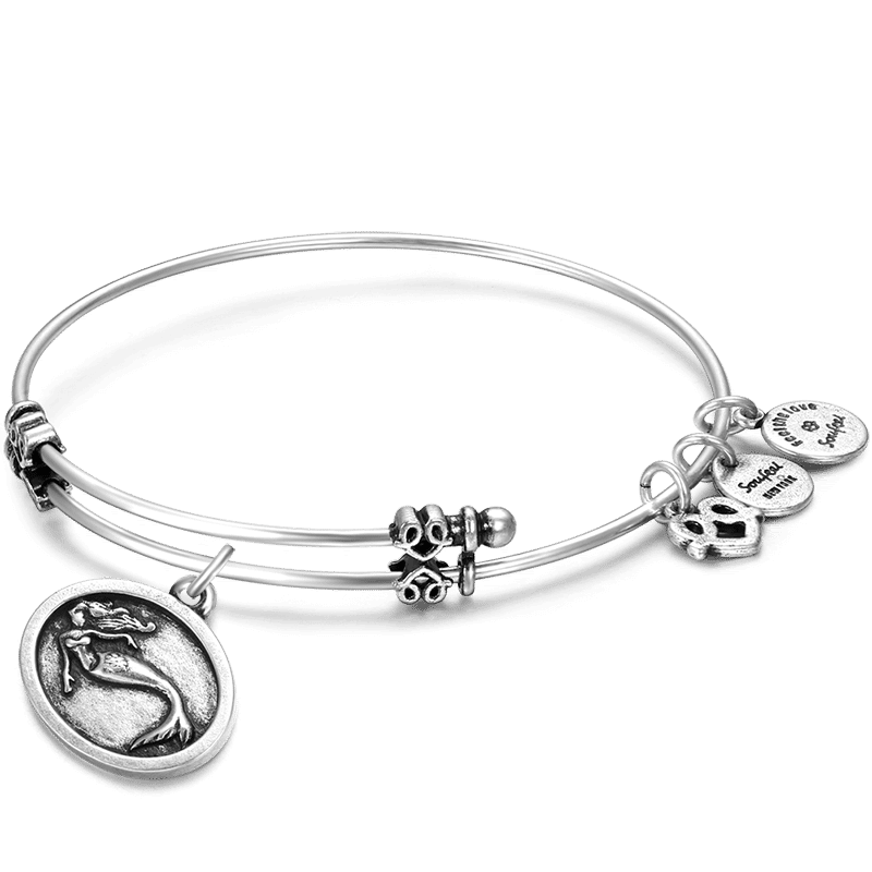 Bracelet Personnalisé Bracelet Charm De Sirène En Argent Plaqué