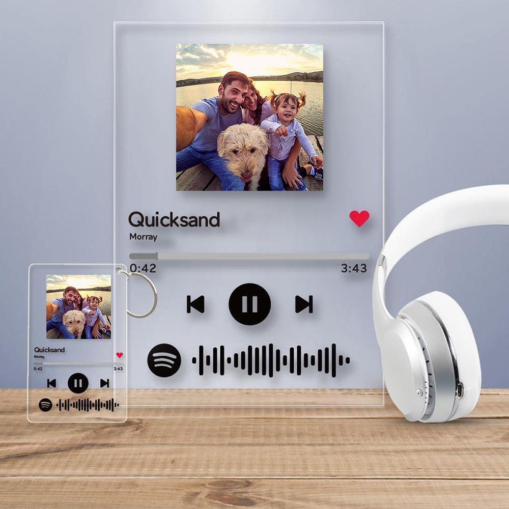 Cadeaux Scannables De Plaque De Musique Acrylique De Code Spotify Personnalisé Pour La Famille 4.7in * 6.3in (12 * 16cm)