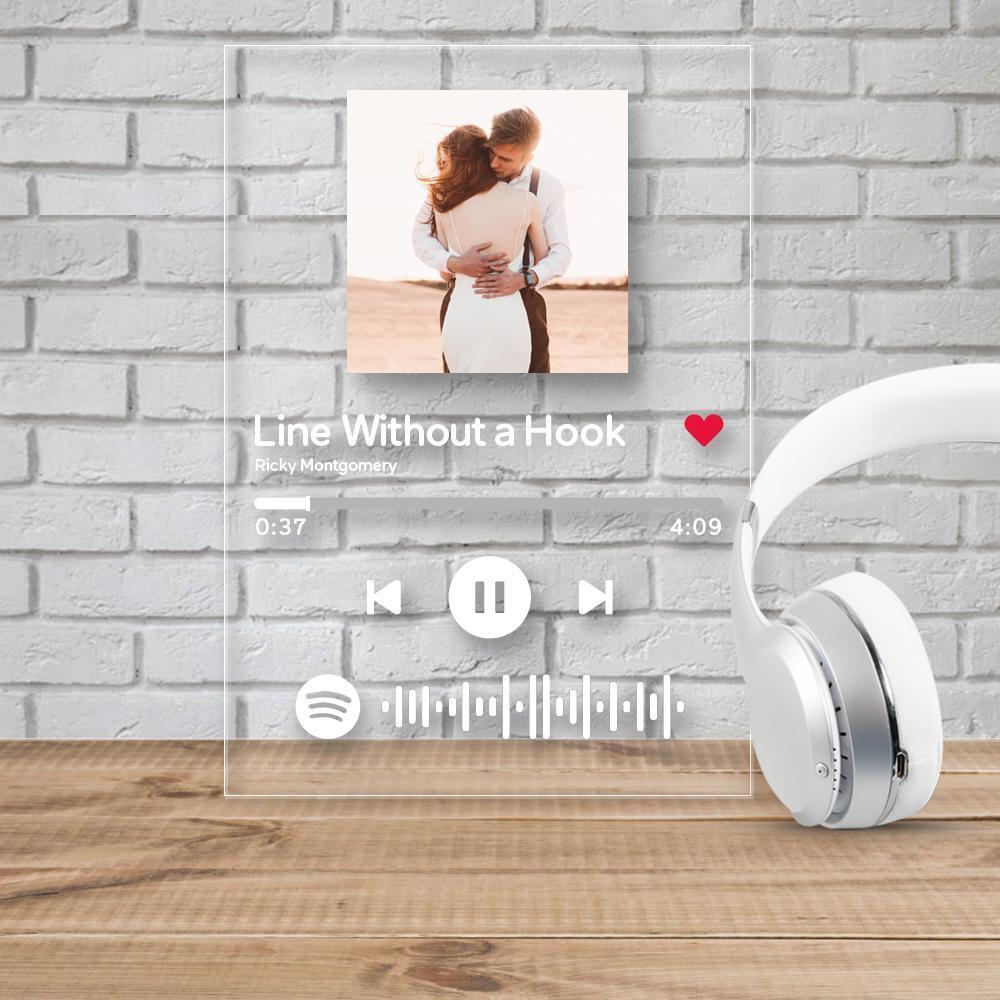 Scannable Personnalisé Spotify Code Plaque De Musique Acrylique Cadeaux Romantiques 4.7in * 6.3in (12 * 16cm)