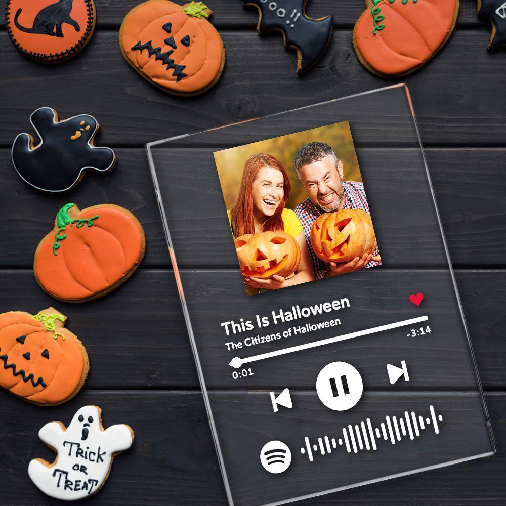 Scannable Halloween Spotify Code Frame Acrylique Musique Plaque Meilleurs Cadeaux Halloween Pour Elle