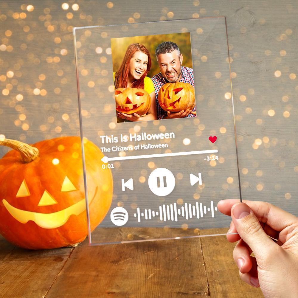 Scannable Halloween Spotify Code Frame Acrylique Musique Plaque Meilleurs Cadeaux Halloween Pour Elle