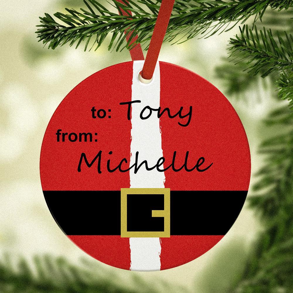 Ornement De Texte Personnalisé Père Noël Sculpture Ornements Souvenir Cadeaux De Noël