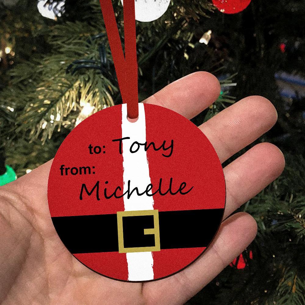 Ornement De Texte Personnalisé Père Noël Sculpture Ornements Souvenir Cadeaux De Noël