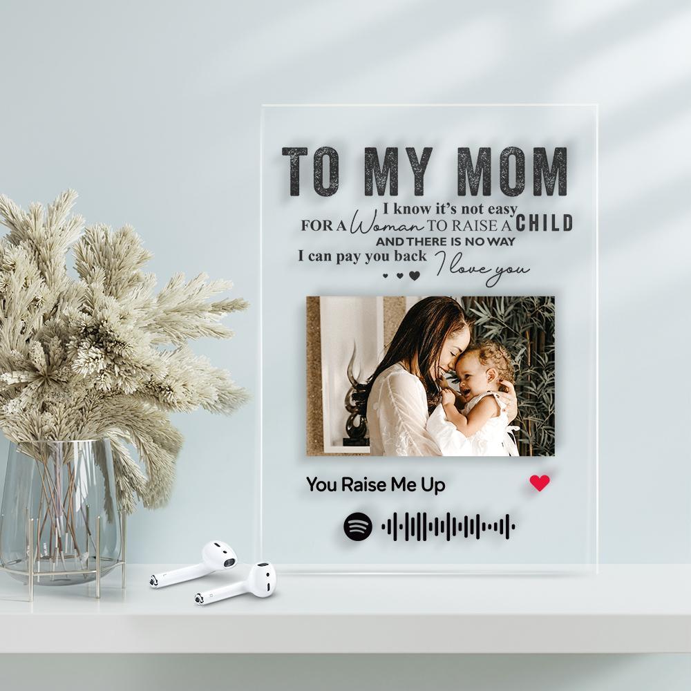 Plaque De Musique Spotify Code Personnalisée (4,7 Pouces X 6,3 Pouces) - À Ma Maman