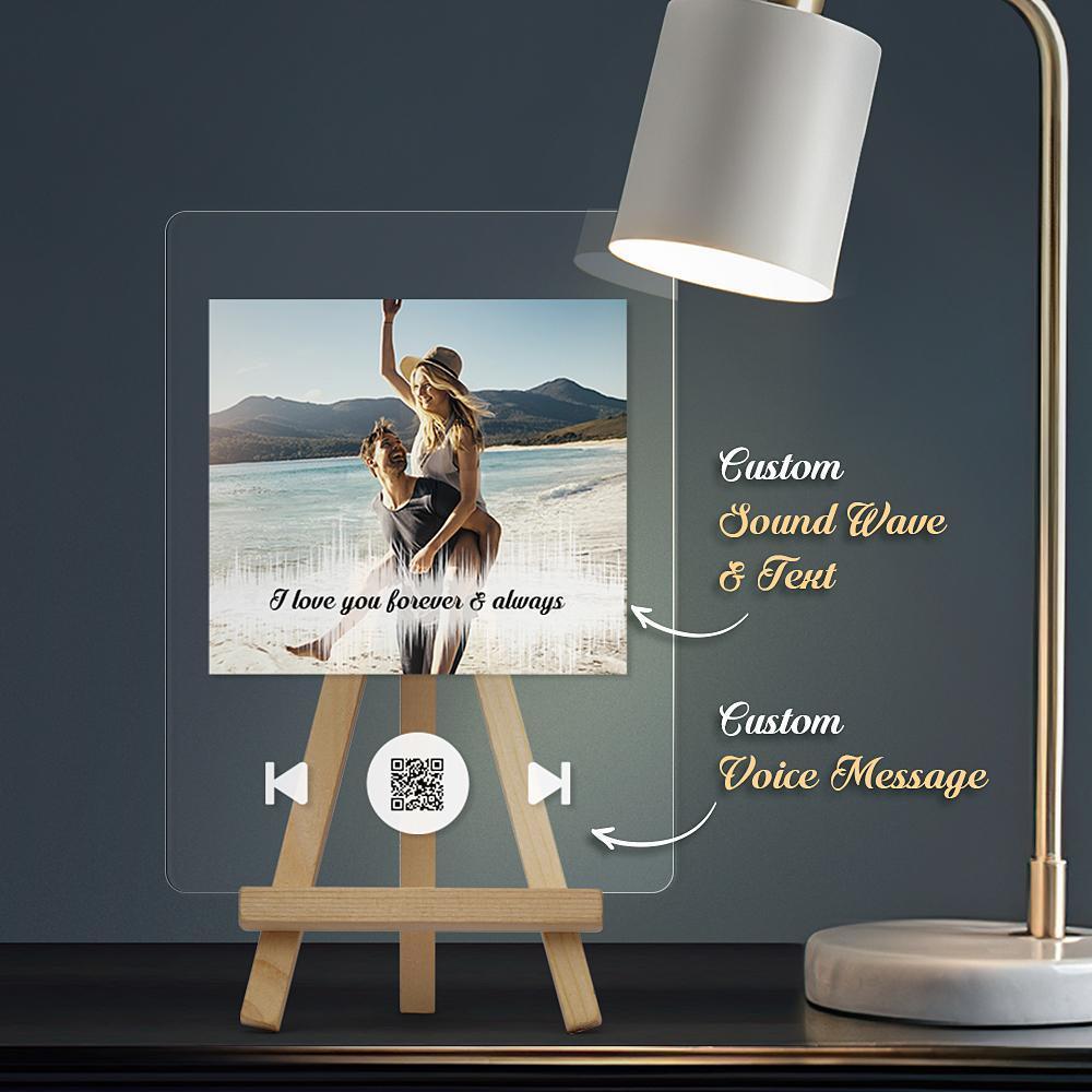 Plaque D'impression D'art Soundwave À Impression De Message Vocal Personnel Personnalisé(5.9in X 7.7in)