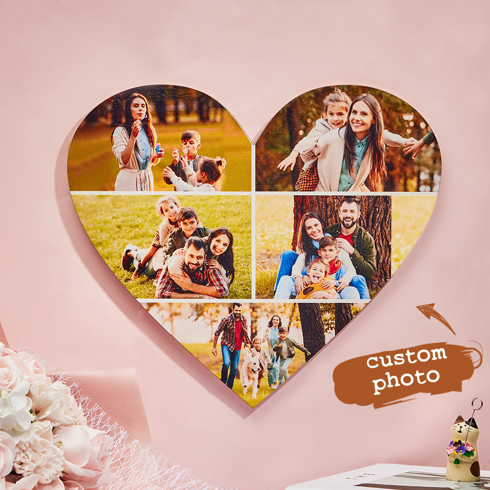 Collage De Photos En Forme De Coeur Personnalisé Décoration Murale Personnalisée Cadeaux Saint Valentin - soufeelfr