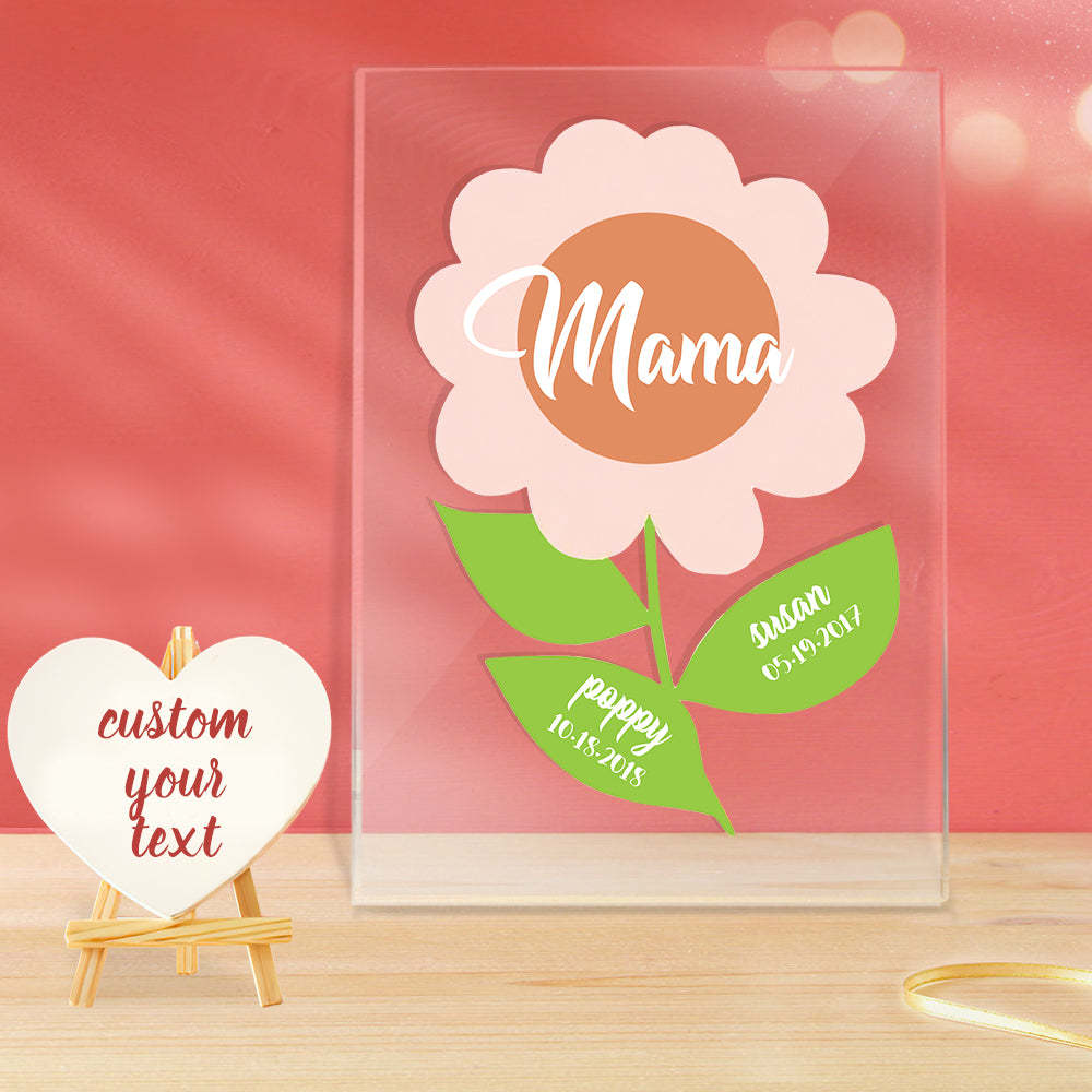 Cadeau Personnalisé De Lampe Acrylique De Nom Et De Date Pour Maman - soufeelfr