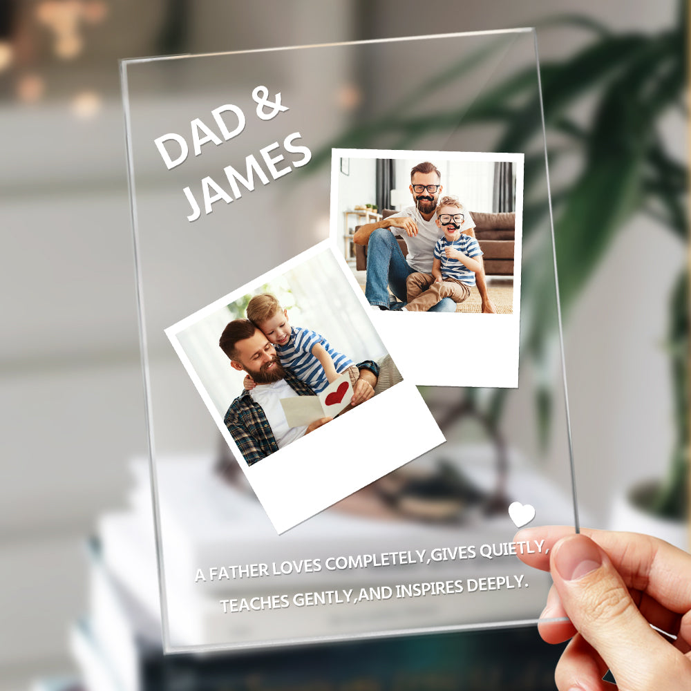 Cadeau De Fête Des Pères Lampe Veilleuse Nom Et Photo Personnalisés Un Père Aime Complètement - soufeelfr