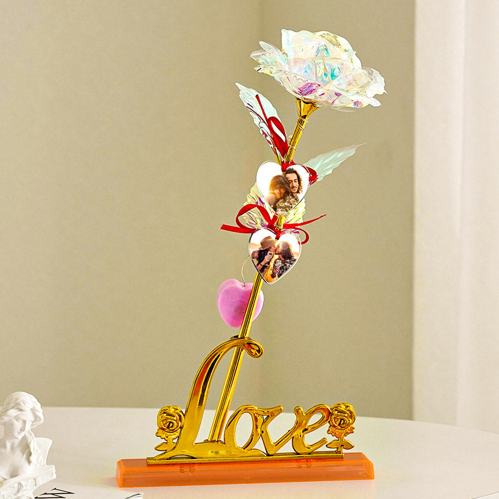 Photo Personnalisée Rose Fleur Artificielle Galaxy Rose Cadeau Créatif Pour Femme - soufeelfr