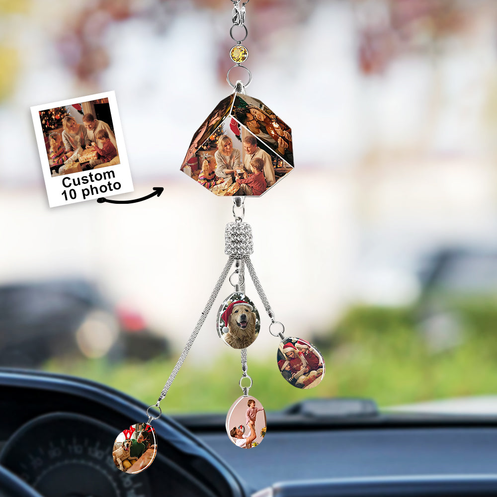 Photo Personnalisée Voiture Suspendus Ornements Rétroviseur Pendentif Accessoires Cadeaux Pour Amis Famille Conducteurs - soufeelfr