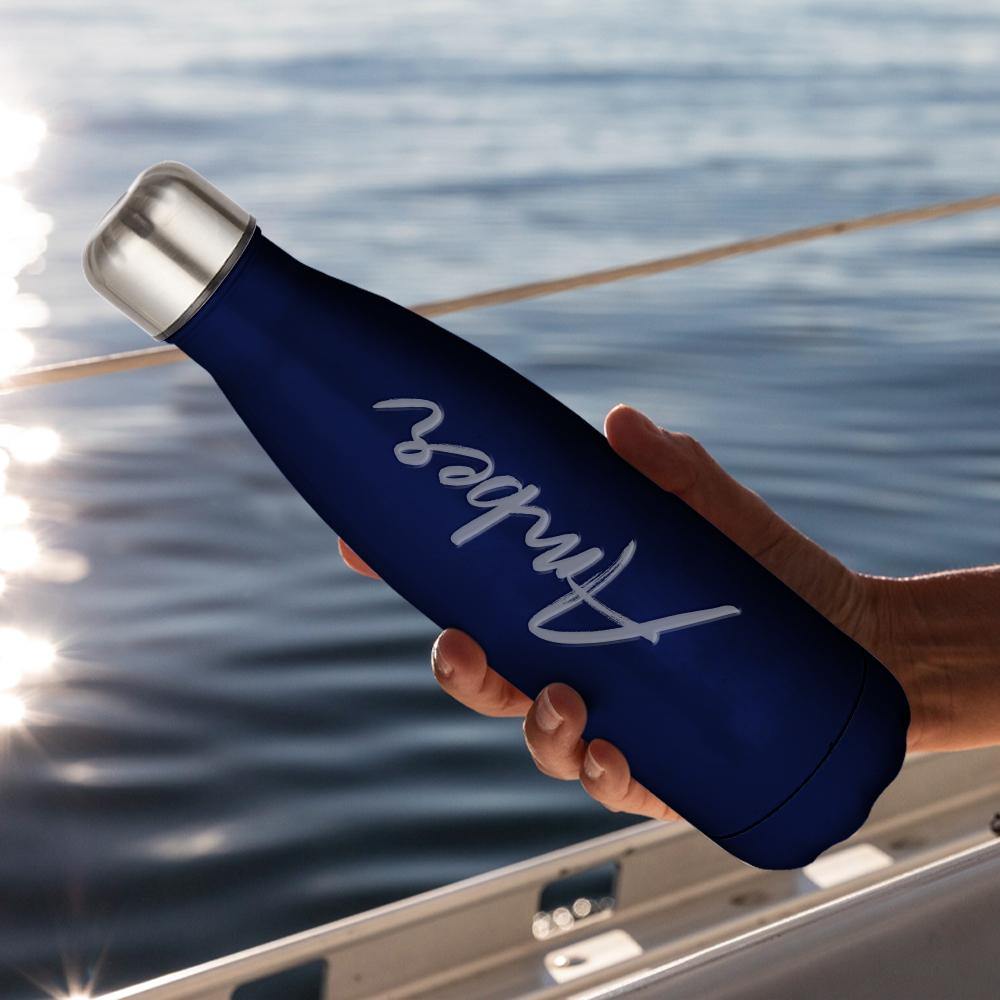Custom Engraved Water Bottles-Blue - soufeelus