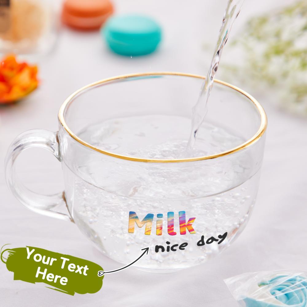 Tasse En Verre Gravée Personnalisée Tasse À Large Bouche Claire Personnalisée