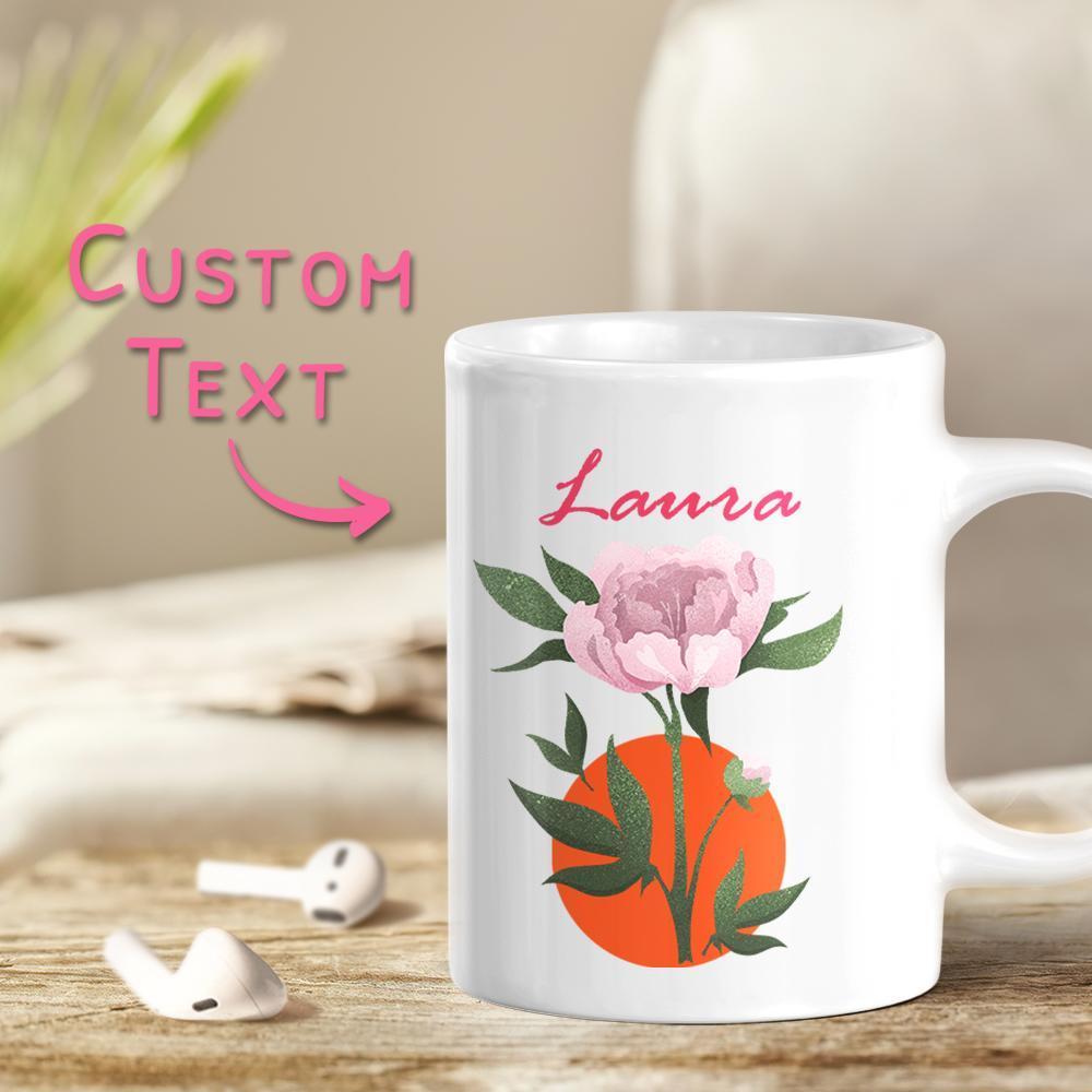 Tasse De Fleur Personnalisée Avec Tasse Gravée De Nom