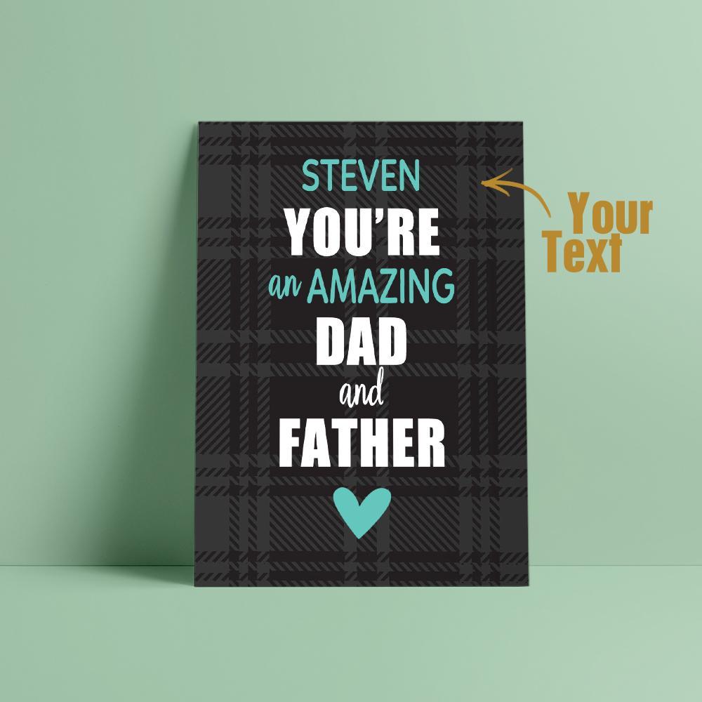 Carte Personnalisée Carte Spéciale Cadeau Pour La Fête Des Pères Vous Êtes Un Père Incroyable Avec Un Nom Personnalisé - soufeelfr