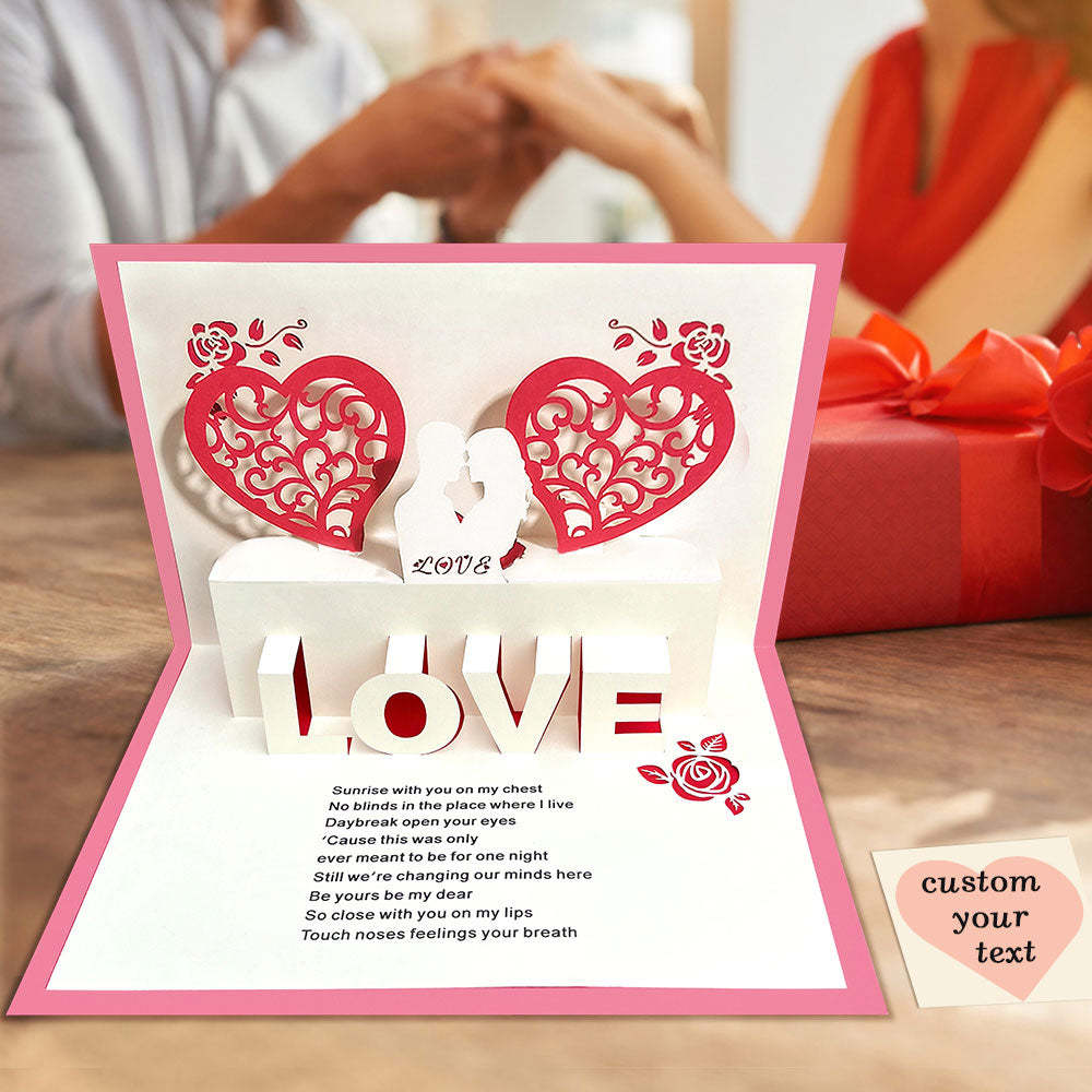 Carte Pop-up 3d Personnalisée Carte De Voeux Pop Up Couple Coeur Personnalisé - soufeelfr