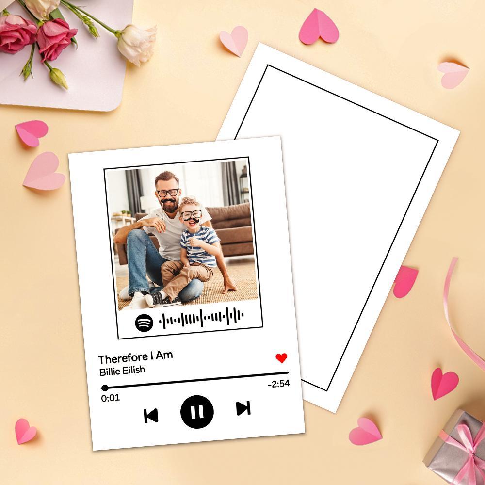 Cartes Musicales Spotify Code Personnalisées Avec Votre Cadeau Photo Pour Papa