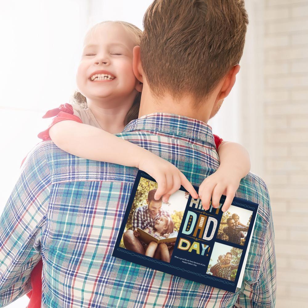 Carte de voeux photo personnalisée pour le cadeau commémoratif de la fête des pères - Happy Dad Day