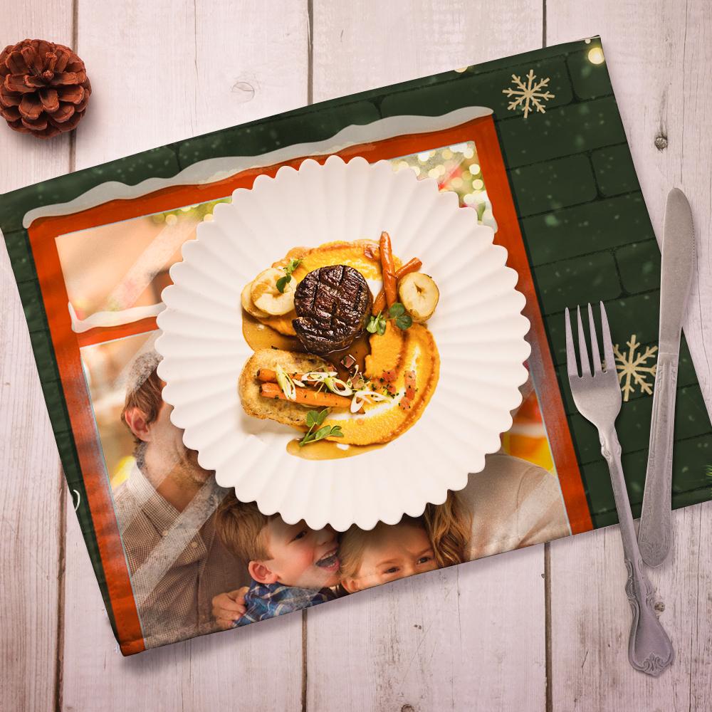Napperon Photo Gravé Personnalisé Napperons De Noël Décoration De Noël - soufeelfr