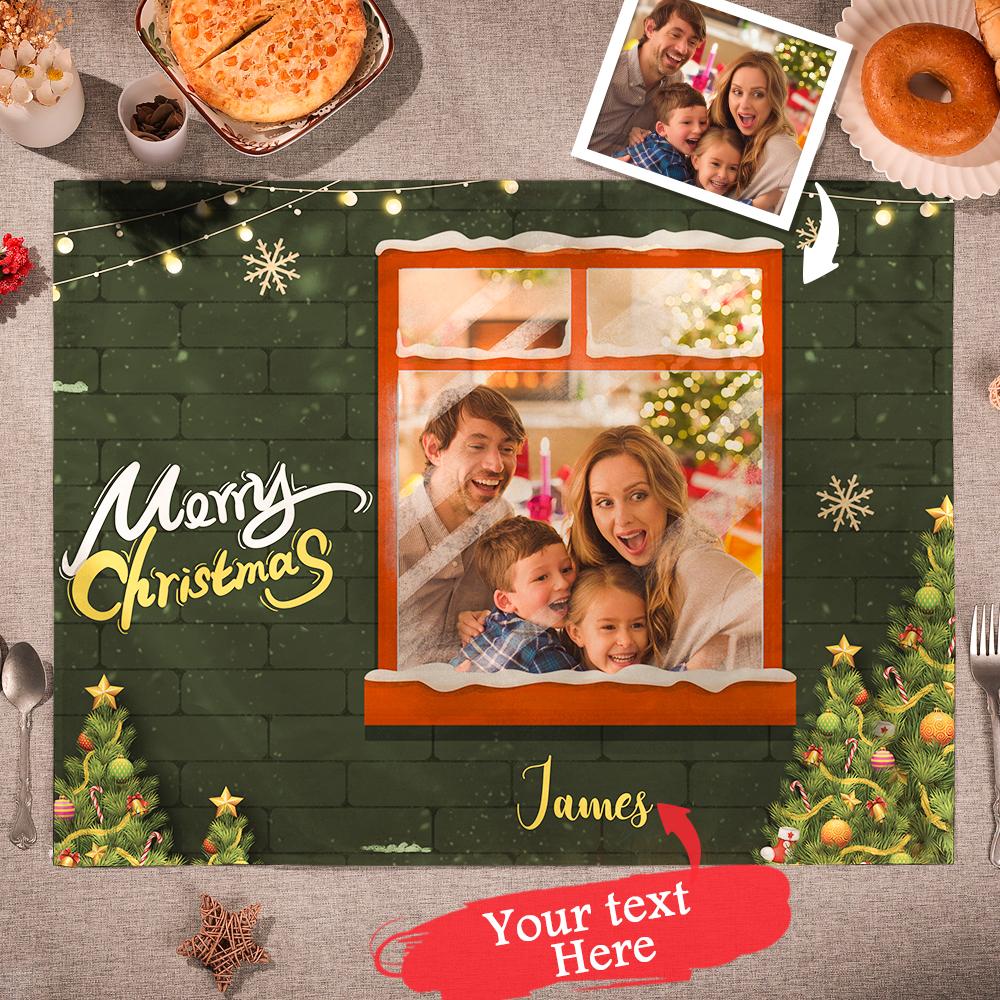 Napperon Photo Gravé Personnalisé Napperons De Noël Décoration De Noël - soufeelfr