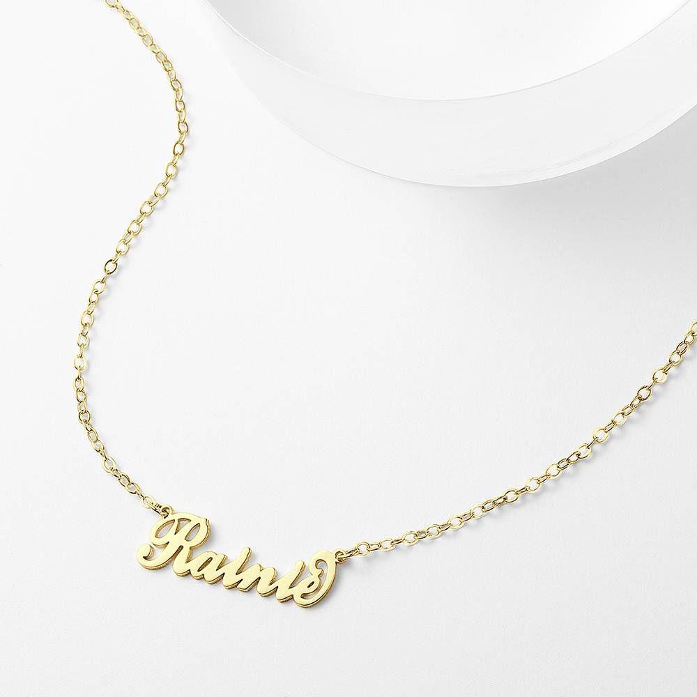 Collier Prenom Collier Prénom Pour Enfant De Style "Carrie" Plaqué Or 14k