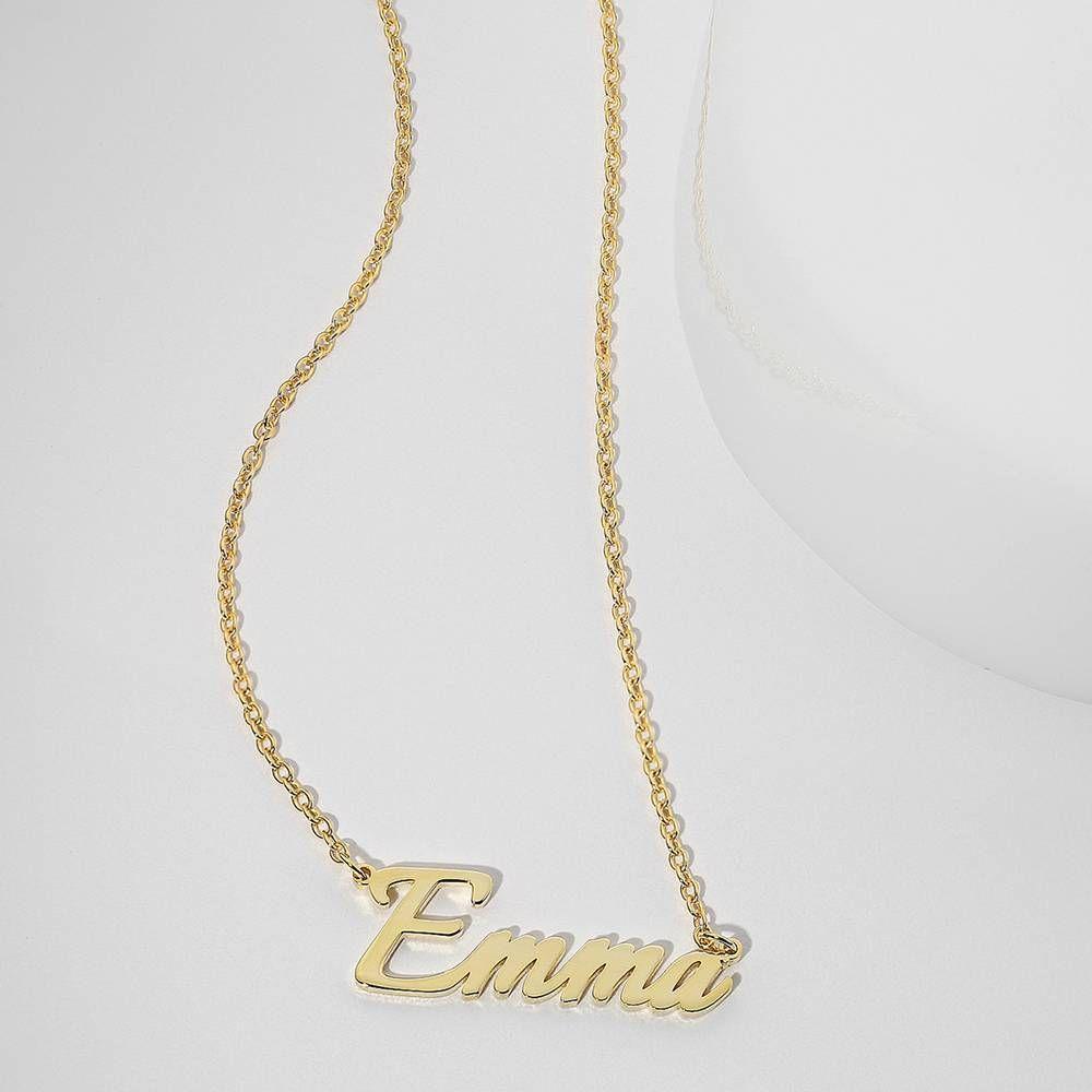 Collier Prenom Colliers Prénom Personnalisés - Collier Prénom en Or 14K - Idées Cadeaux de Noël pour Elle - Collier Prénom Personnalisé - Collier Plaque Nominative