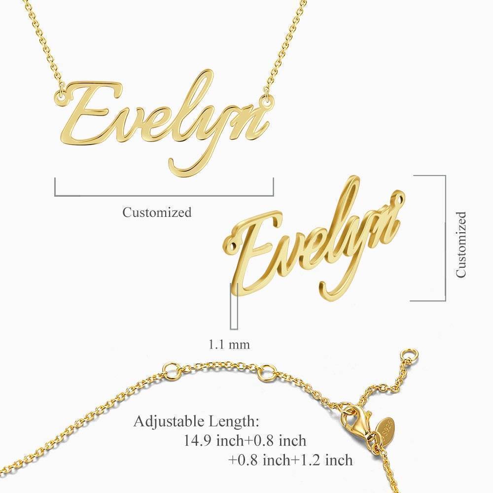 Collier Prenom Colliers Prénom Personnalisés - Collier Prénom en Or 14K - Idées Cadeaux de Noël pour Elle - Collier Prénom Personnalisé - Collier Plaque Nominative