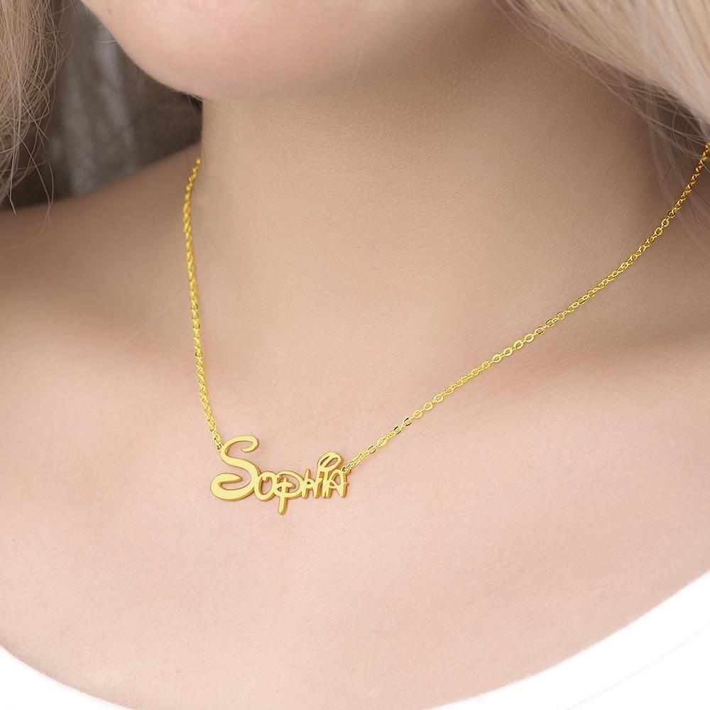 Collier Avec Nom Personnalisé, Colliers Personnalisés Avec Noms, Style Sidney, Cadeau En Or 14 Carats