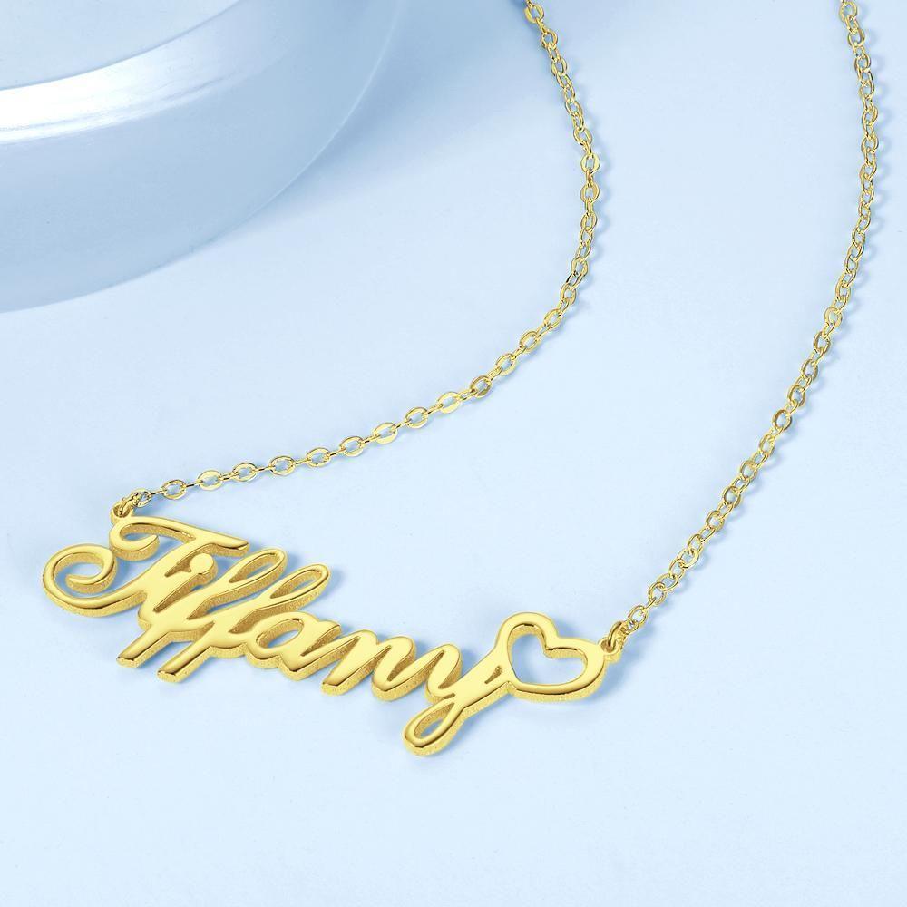 Collier Prenom Collier Prénom Personnalisé Avec Petit Coeur, Cadeaux Pour Elle