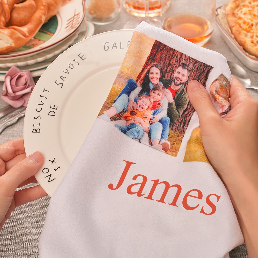 Photo Personnalisée Et Cadeau De Décoration De Cuisine Torchon Gravé Pour Hôtesse