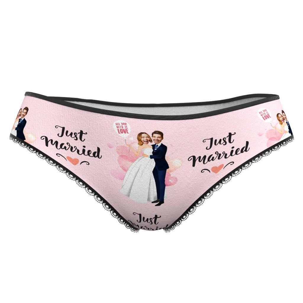Cadeau Personnalisé De Culotte De Sous-vêtements De Visage Juste Marié Pour Le Couple De Mariage - soufeelfr