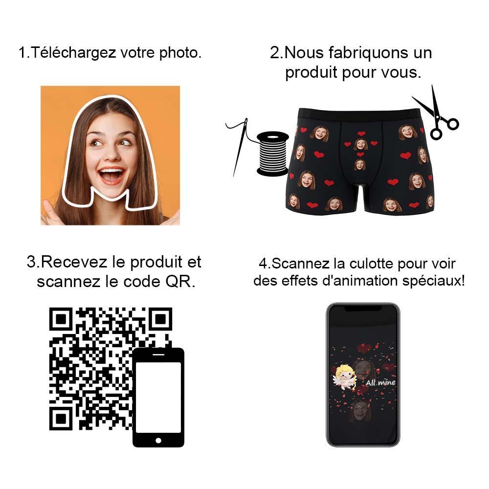 Boxer Face Coeur Personnalisé Aperçu En Ligne 3d Cadeaux Saint Valentin Pour Petit Ami