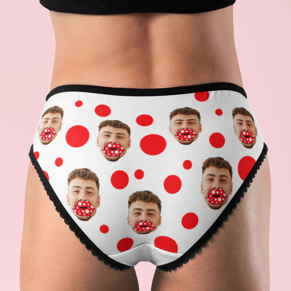 Boxers Visage Personnalisés Cadeau Saint Valentin Lèvres Drôles Personnalisées Pour Elle - soufeelfr
