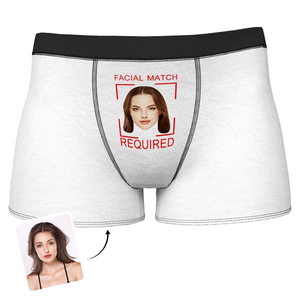 Match Facial Personnalisé Requis Culotte Boxer Photo Sous-vêtements Cadeau Pour Amoureux