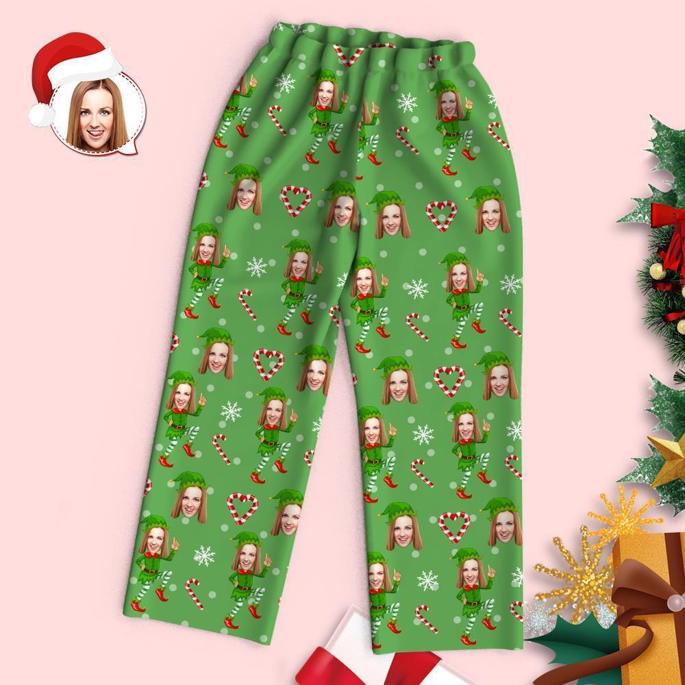 Cadeau De Noël Personnalisé De Pyjama D'elfe De Noël De Visage Personnalisé