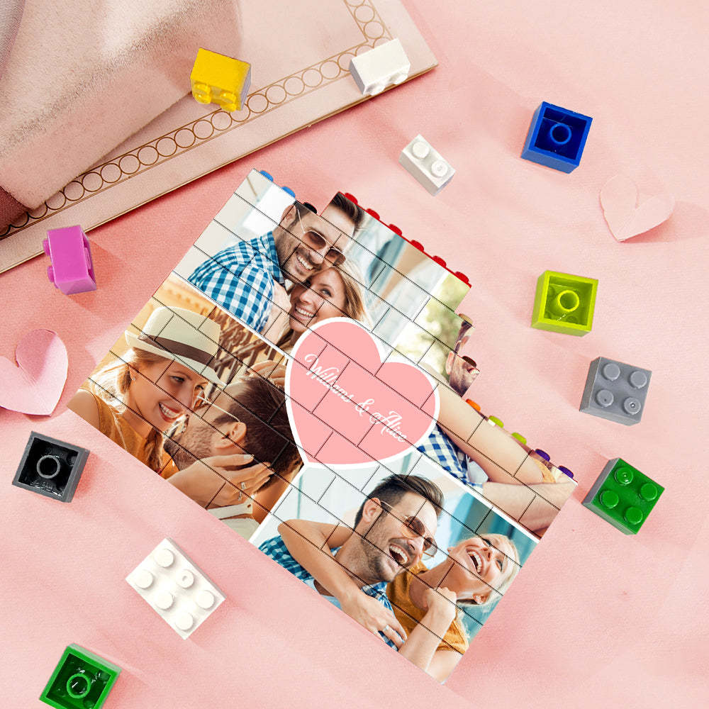 Couleurs Personnalisées Building Brick Puzzles Custom Collage Photo Block Cadeaux Pour Les Amoureux - soufeelfr