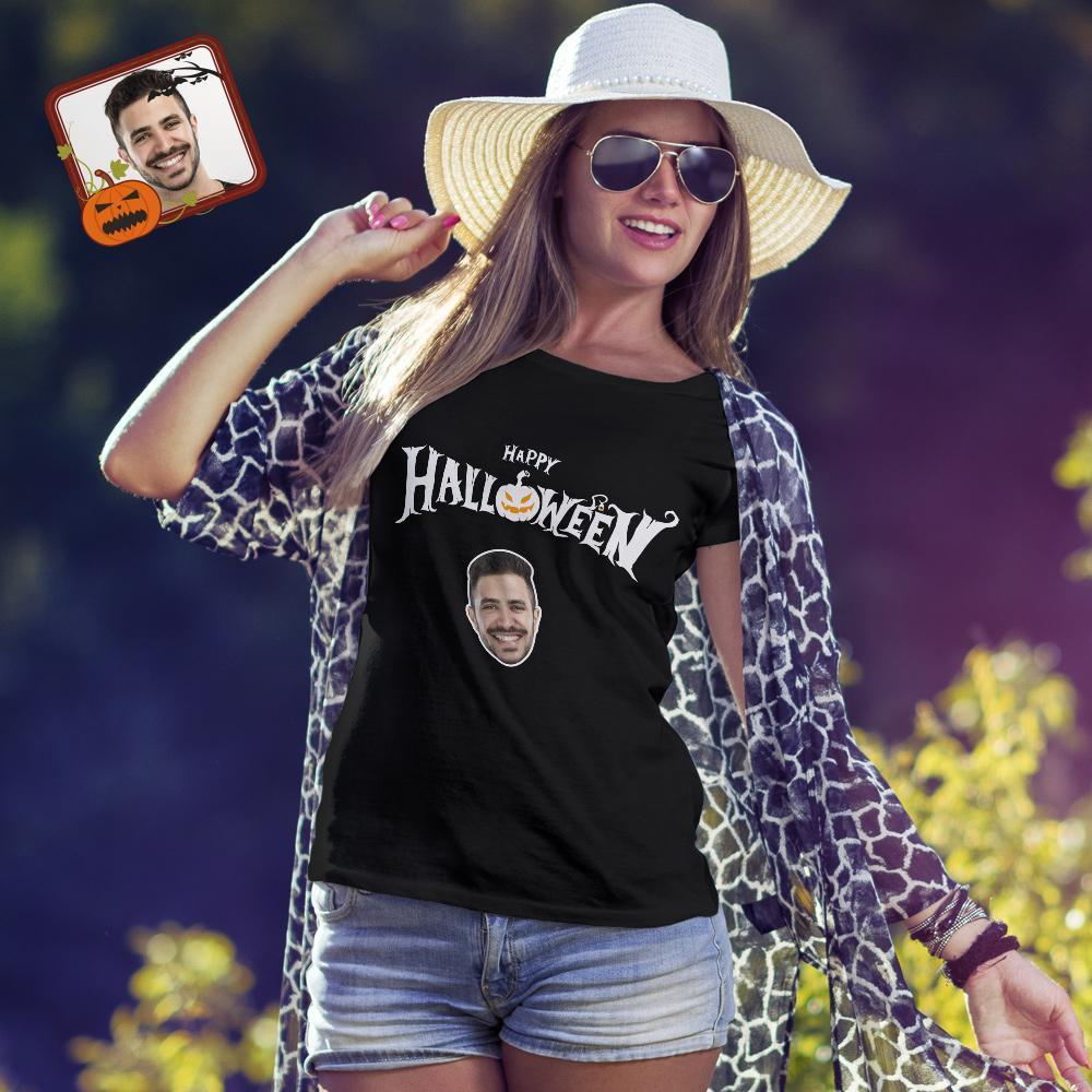 Chemises Photo Personnalisées T-shirts Visage Joyeux Cadeaux D'halloween Pour Les Amis